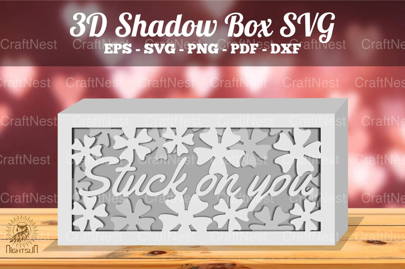 Stuck On You Shadow Box Template SVG Bundle - CraftNest - Digital Crafting and Art
