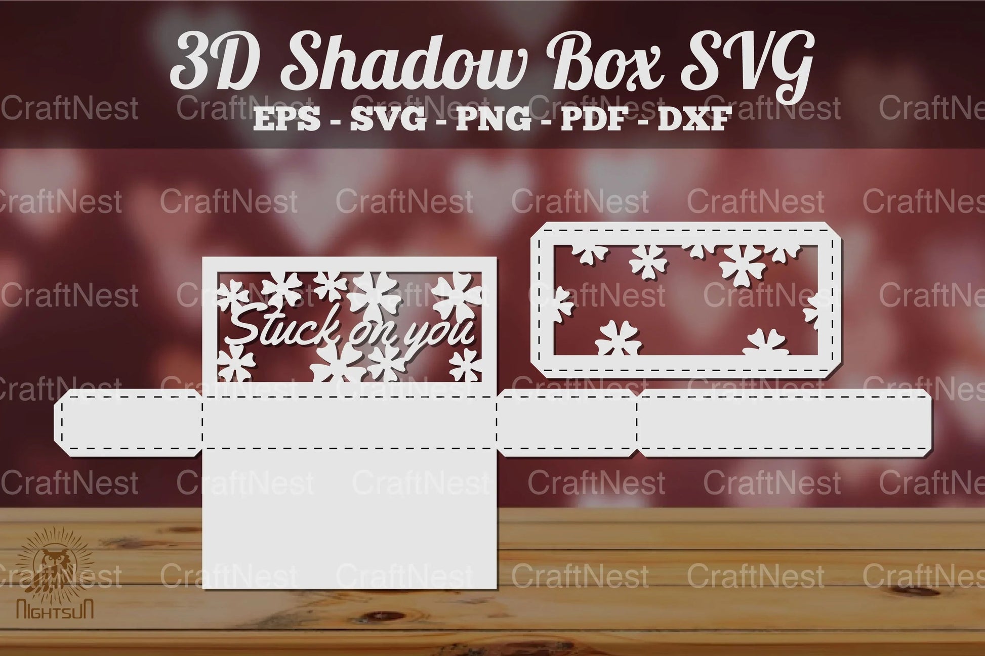 Stuck On You Shadow Box Template SVG Bundle - CraftNest - Digital Crafting and Art