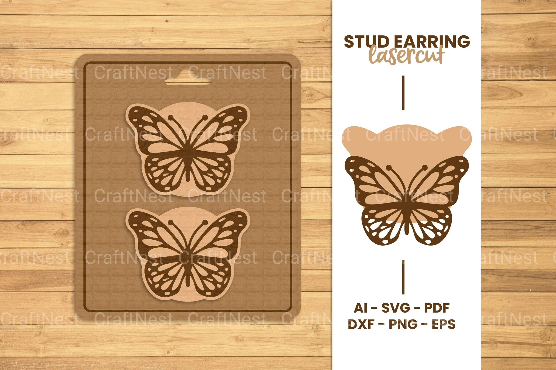 Stud Earring Lasercut SVG Bundle - CraftNest - Digital Crafting and Art