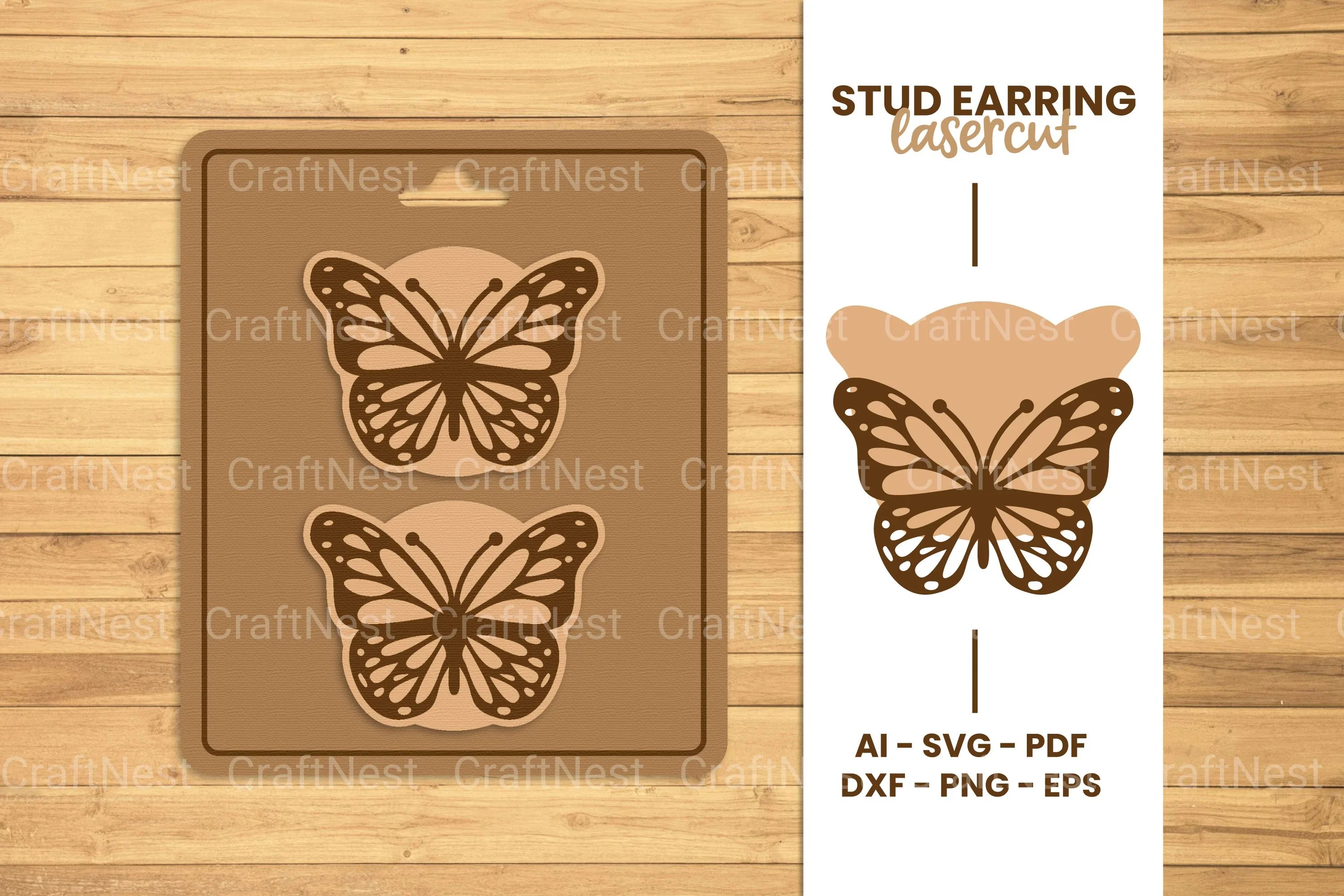 Stud Earring Lasercut SVG Bundle - CraftNest - Digital Crafting and Art