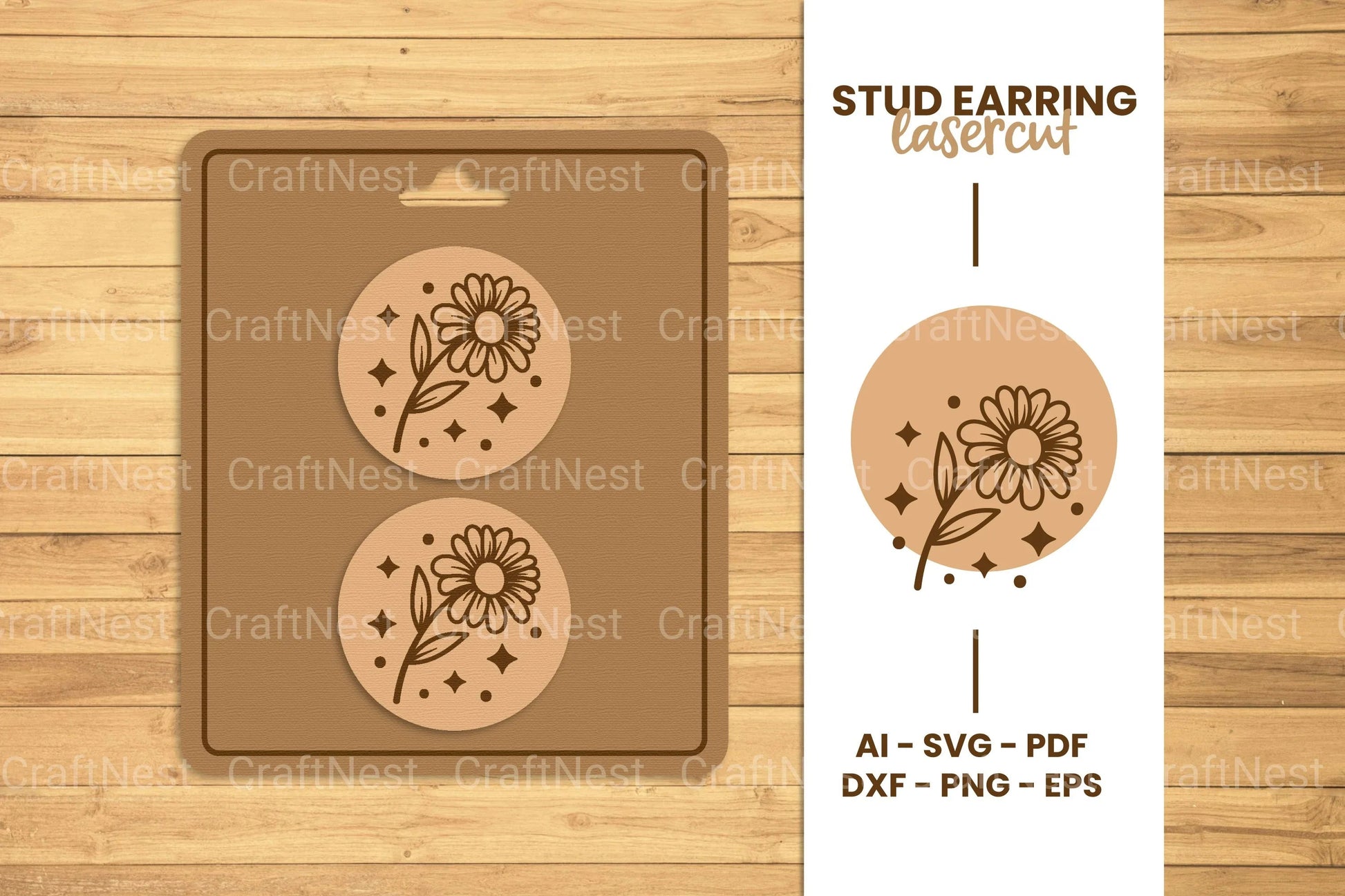 Stud Earring Lasercut SVG Bundle Clipart - CraftNest - Digital Crafting and Art