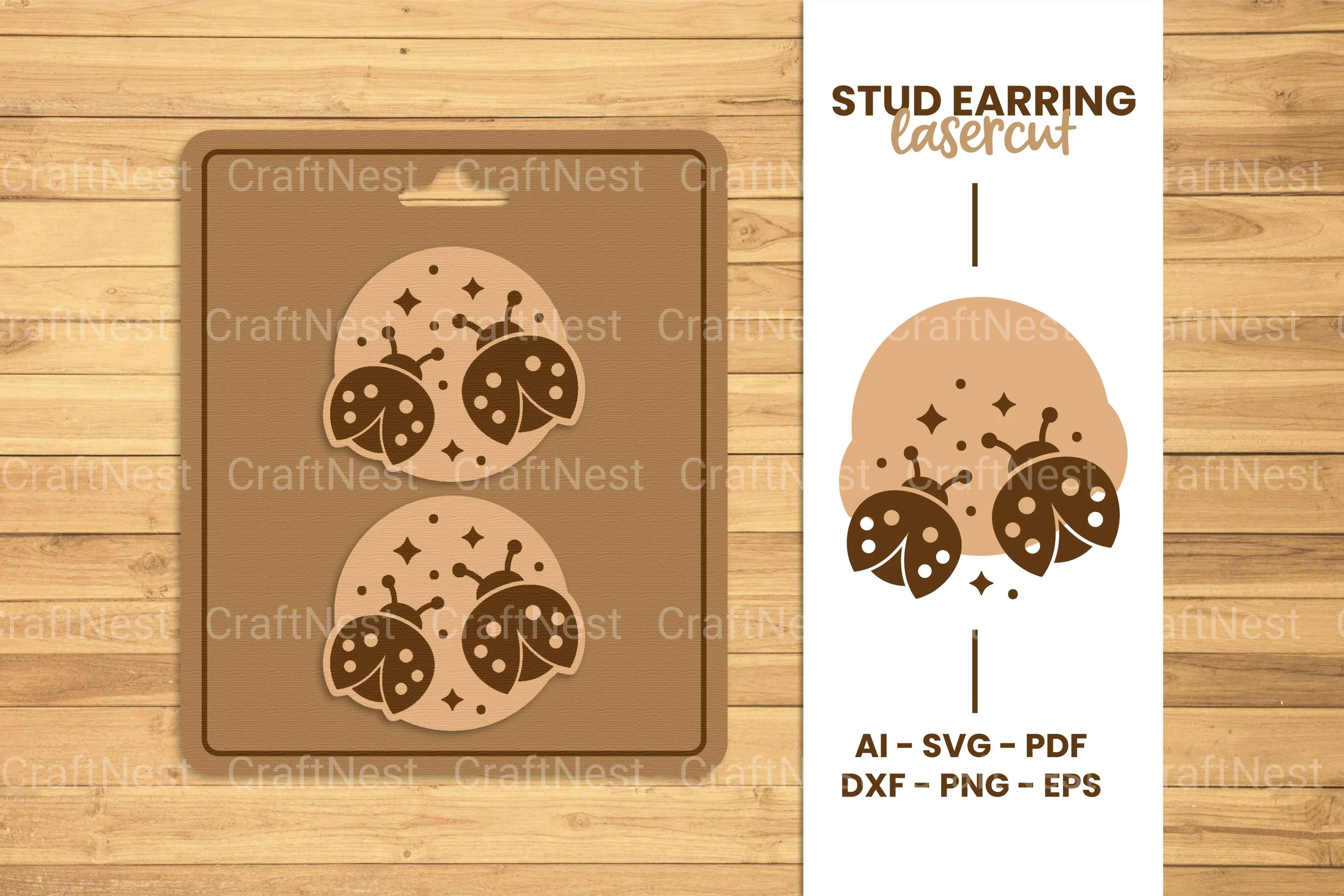Stud Earring Lasercut SVG Bundle - CraftNest - Digital Crafting and Art