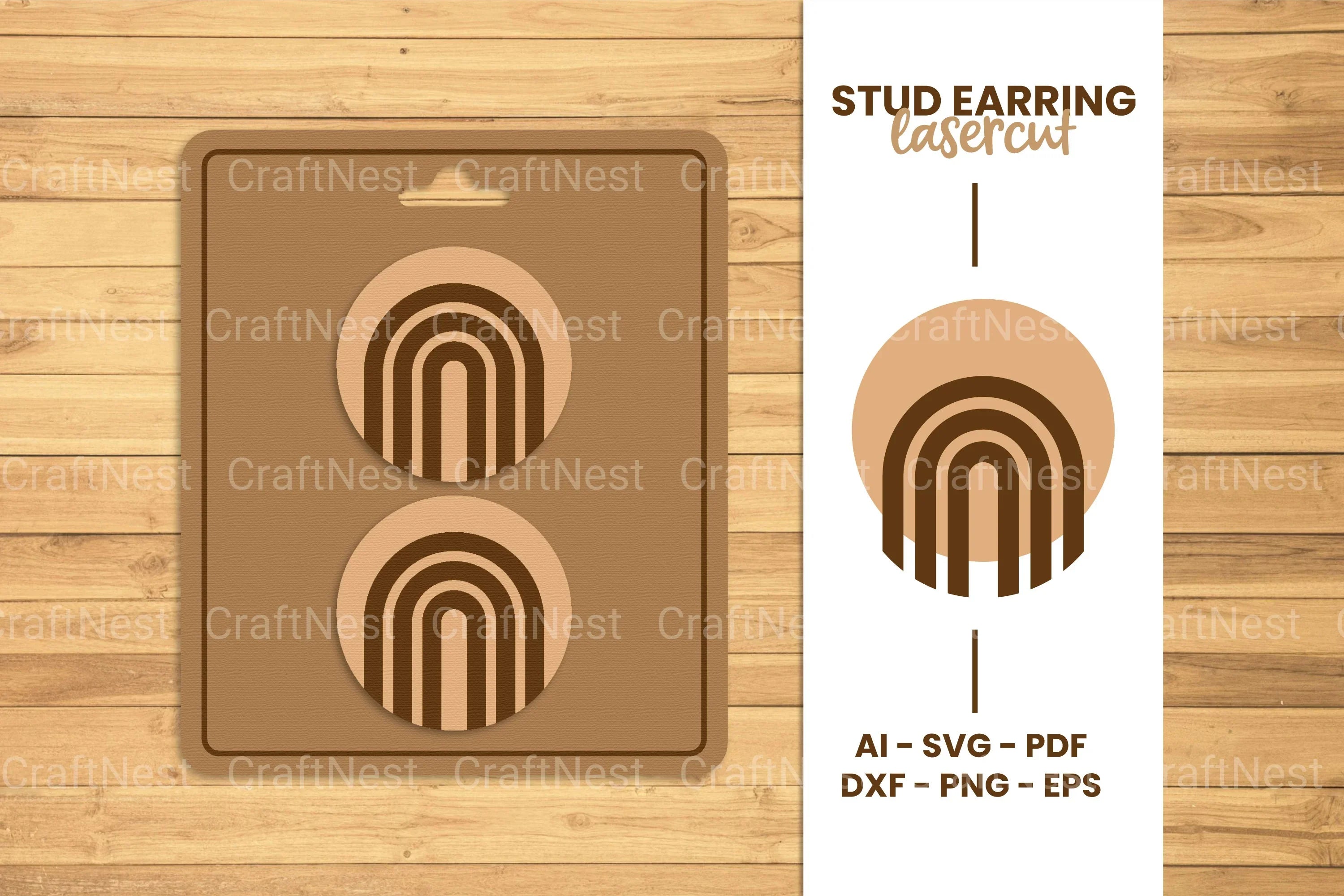 Stud Earring Lasercut SVG Bundle - Clipart Bundle - CraftNest - Digital Crafting and Art