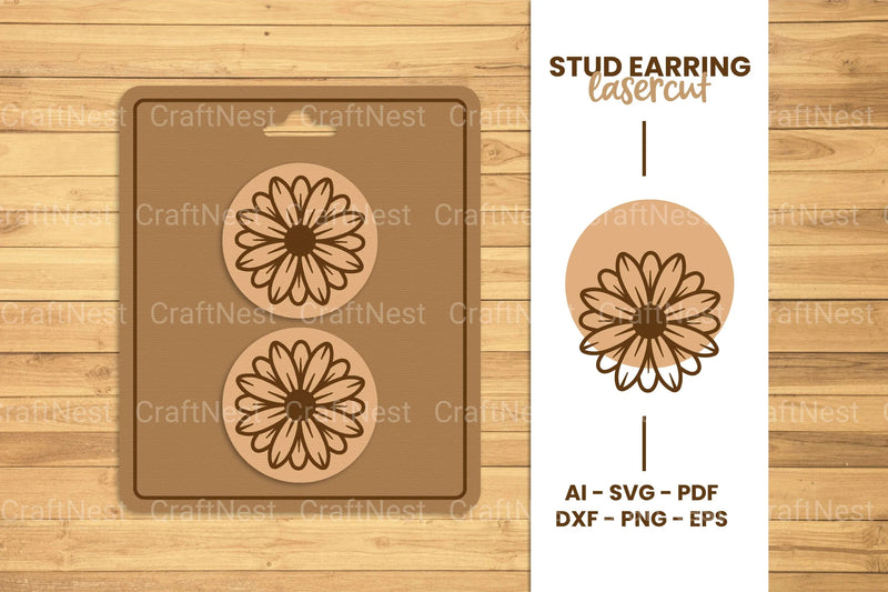 Stud Earring Lasercut SVG Bundle - CraftNest - Digital Crafting and Art