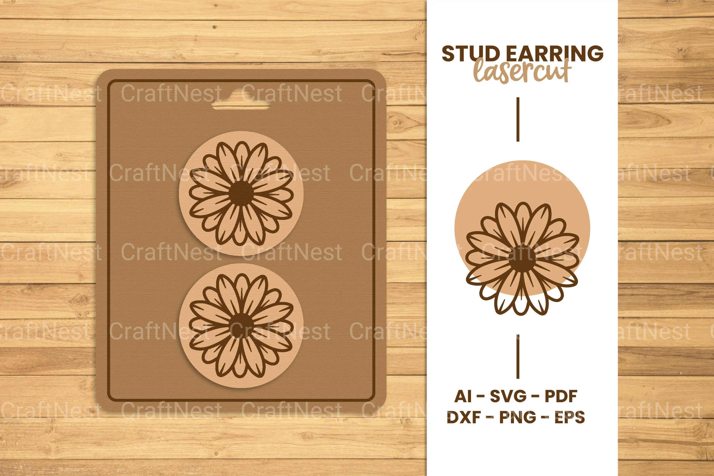 Stud Earring Lasercut SVG Bundle - Clipart Bundle - CraftNest - Digital Crafting and Art
