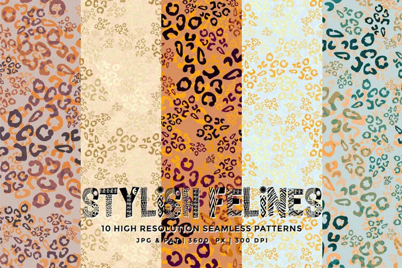 Stylish Felines - Animal Print - CraftNest - Digital Crafting and Art