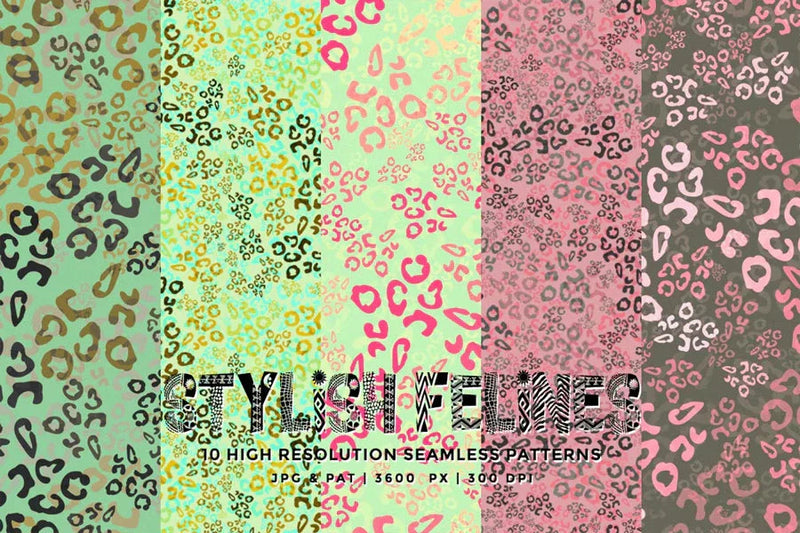 Stylish Felines - Animal Print - CraftNest - Digital Crafting and Art