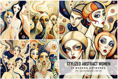 Abstract Stylized Women - CraftNest - Digital Crafting and Art