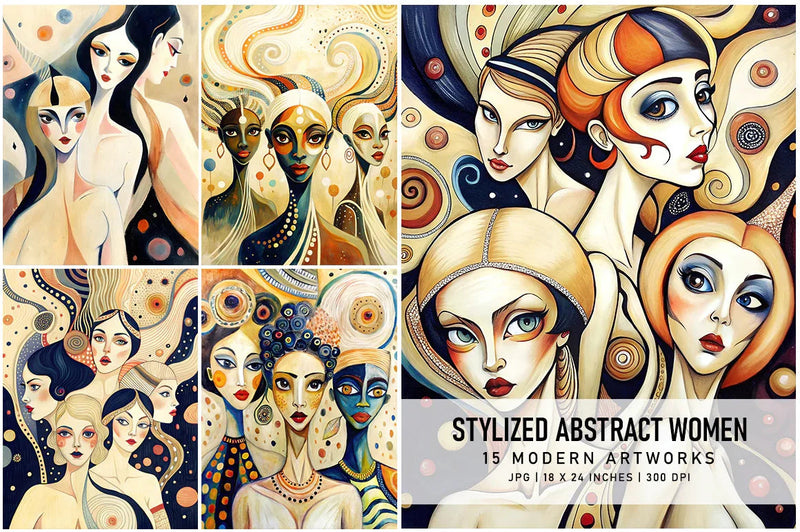 Abstract Stylized Women - CraftNest - Digital Crafting and Art
