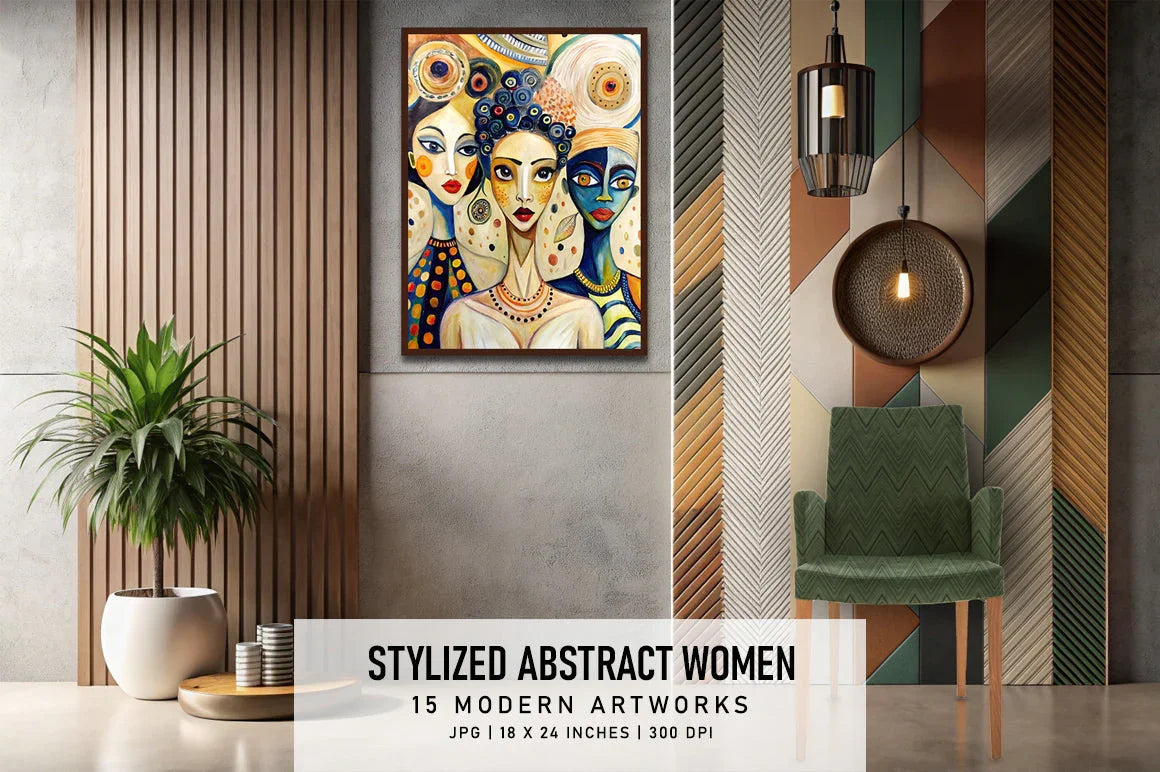 Abstract Stylized Women - CraftNest - Digital Crafting and Art