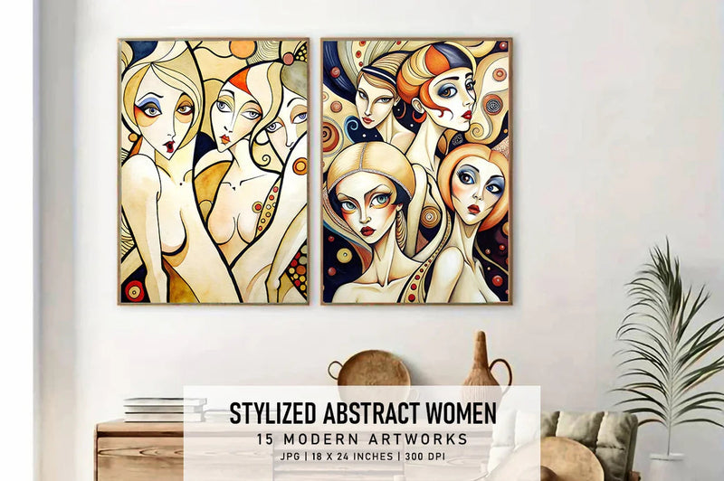 Abstract Stylized Women - CraftNest - Digital Crafting and Art
