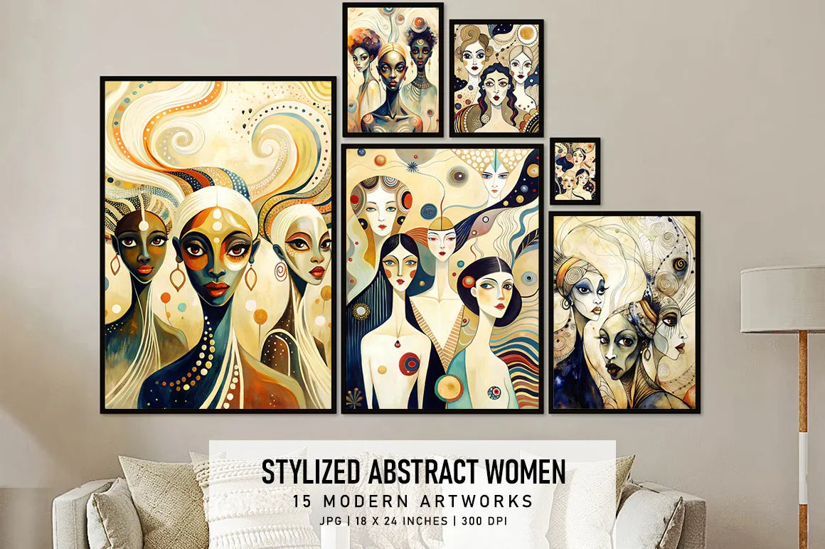 Abstract Stylized Women - CraftNest - Digital Crafting and Art
