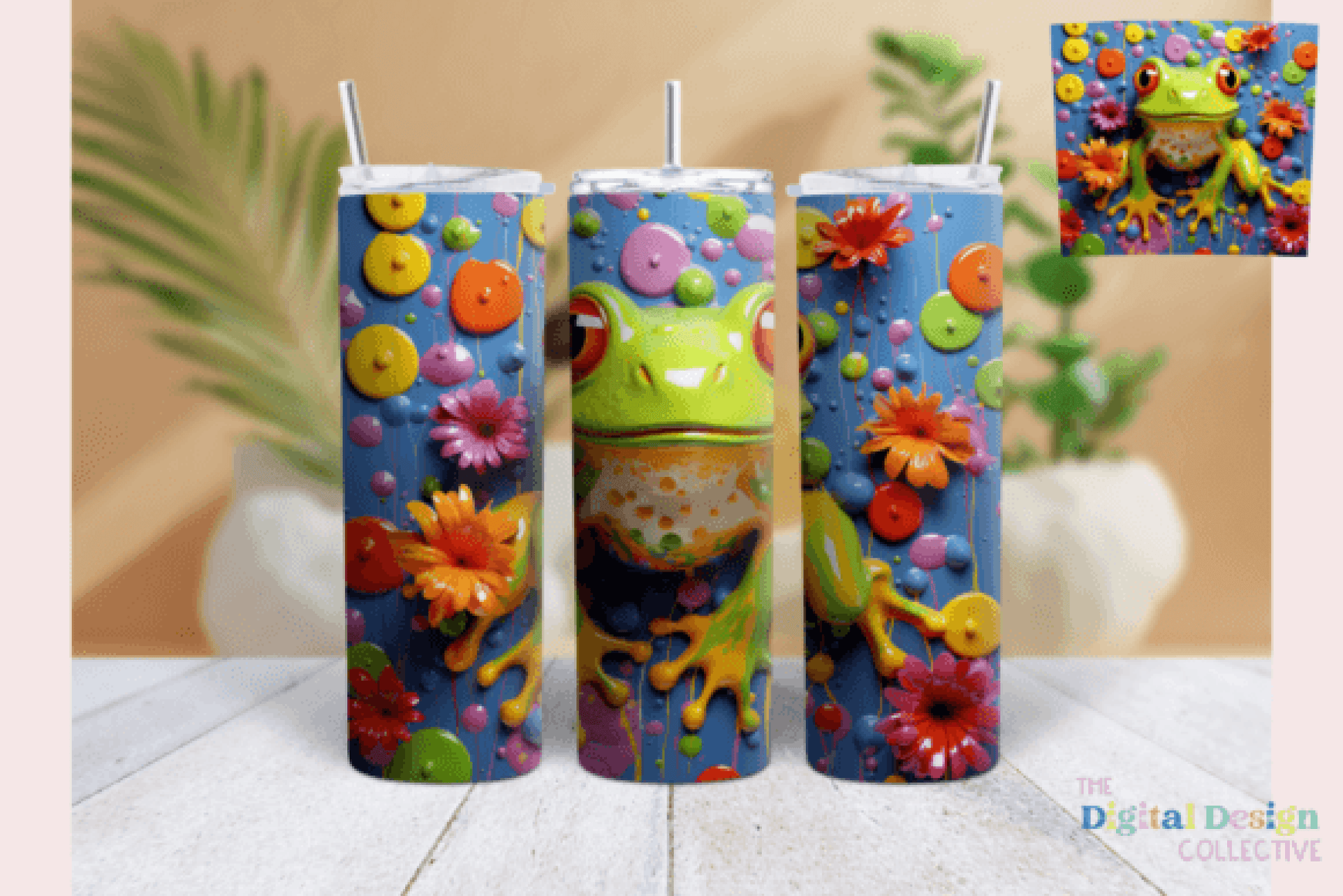 3D Frog Tumbler Wrap Bundle - CraftNest - Digital Crafting and Art