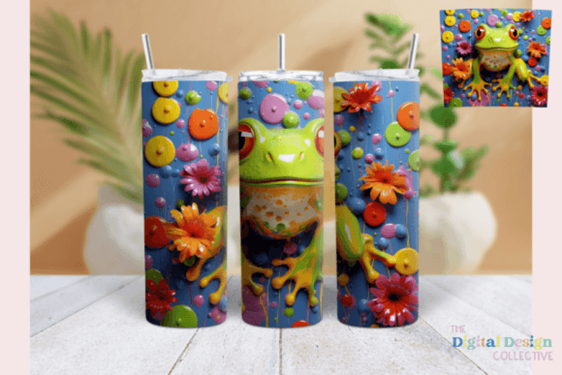 3D Frog Tumbler Wrap Bundle - CraftNest - Digital Crafting and Art