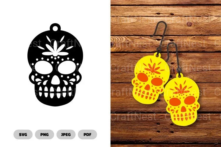 Sugar Skull Earring SVG Bundle - CraftNest - Digital Crafting and Art