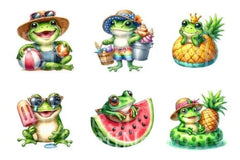 Summer Frogs Clipart Bundle - CraftNest - Digital Crafting and Art