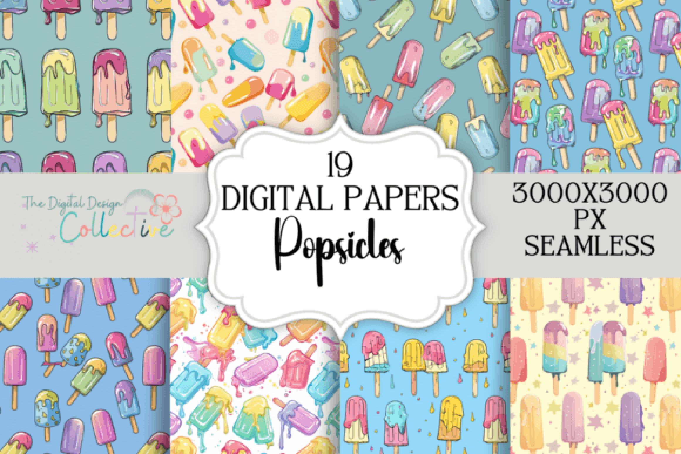 Summer Popsicle Seamless Digital Paper