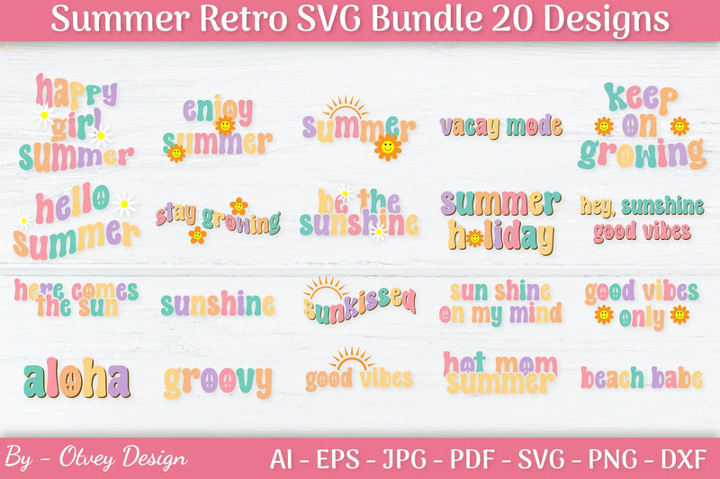 Summer Retro SVG Bundle - CraftNest - Digital Crafting and Art