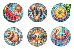 Summer Stained Glass Clipart Bundle - CraftNest - Digital Crafting and Art