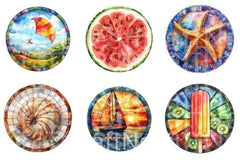 Summer Stained Glass Clipart Bundle 15 - CraftNest - Digital Crafting and Art