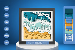 Summer Beach Papercut SVG Bundle - CraftNest - Digital Crafting and Art