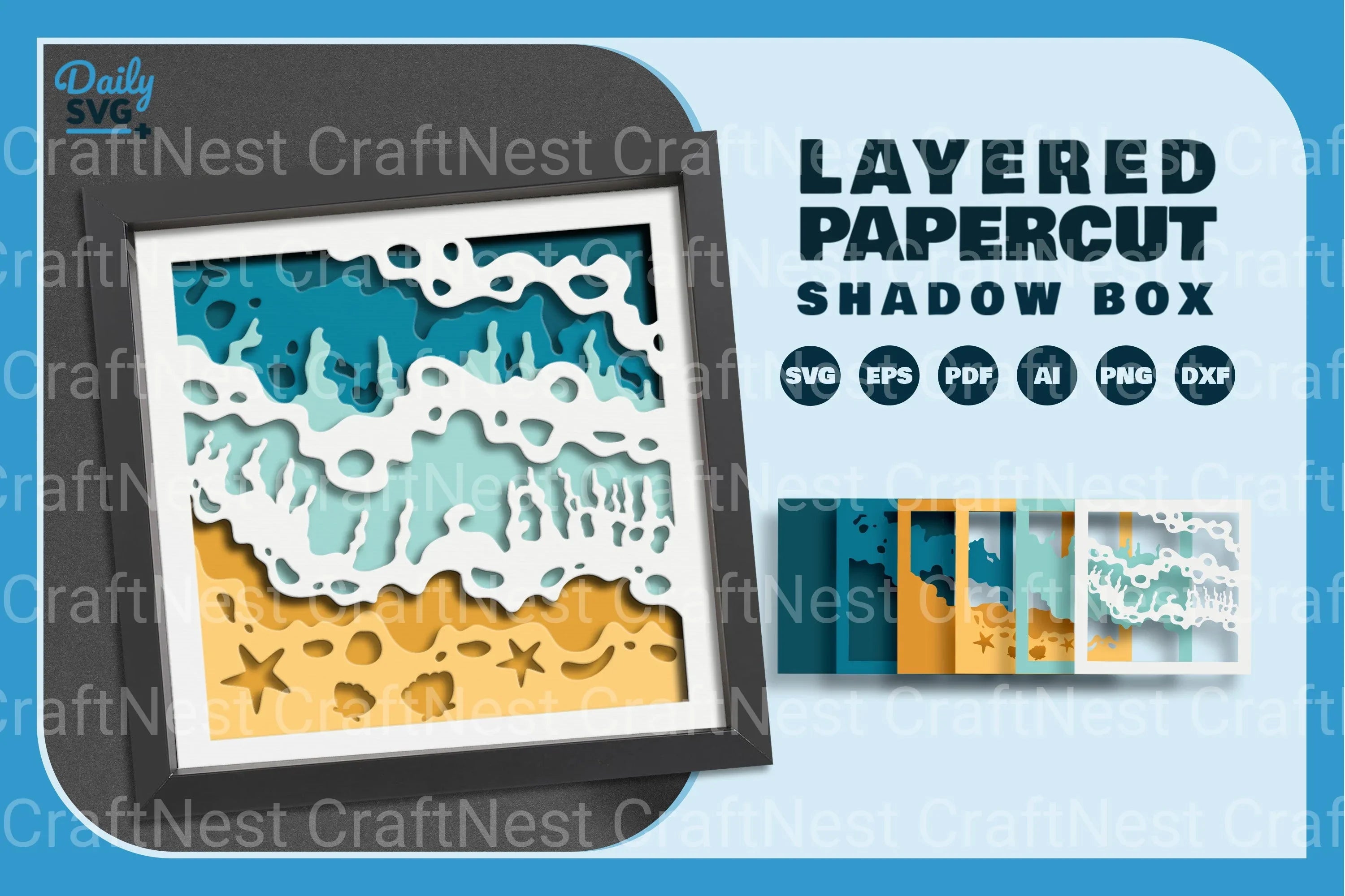 Summer Beach Papercut SVG Bundle