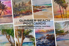 Summer Beach Postcards - Wall Art - CraftNest - Digital Crafting and Art
