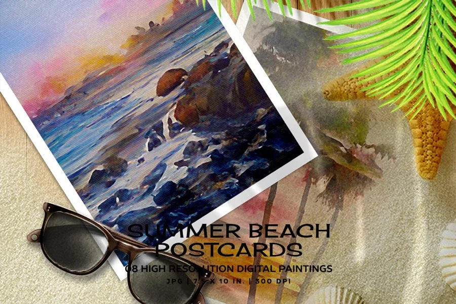 Summer Beach Postcards - Wall Art - CraftNest - Digital Crafting and Art