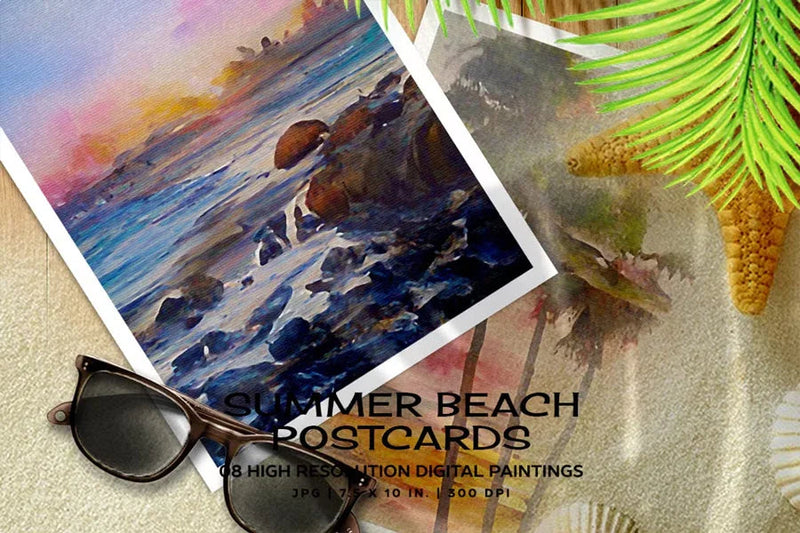 Summer Beach Postcards - Wall Art - CraftNest - Digital Crafting and Art