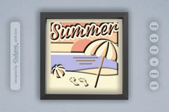 Summer Beach Shadow Box Template SVG Bundle - CraftNest - Digital Crafting and Art