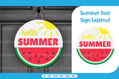 Summer Door Sign Lasercut SVG Bundle - CraftNest - Digital Crafting and Art