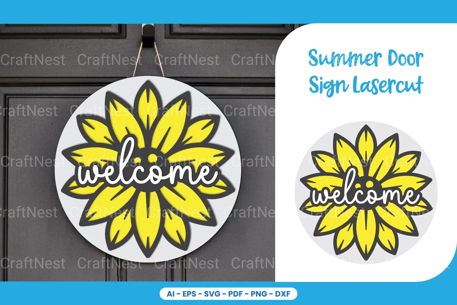 Summer Door Sign Lasercut SVG Bundle - CraftNest - Digital Crafting and Art