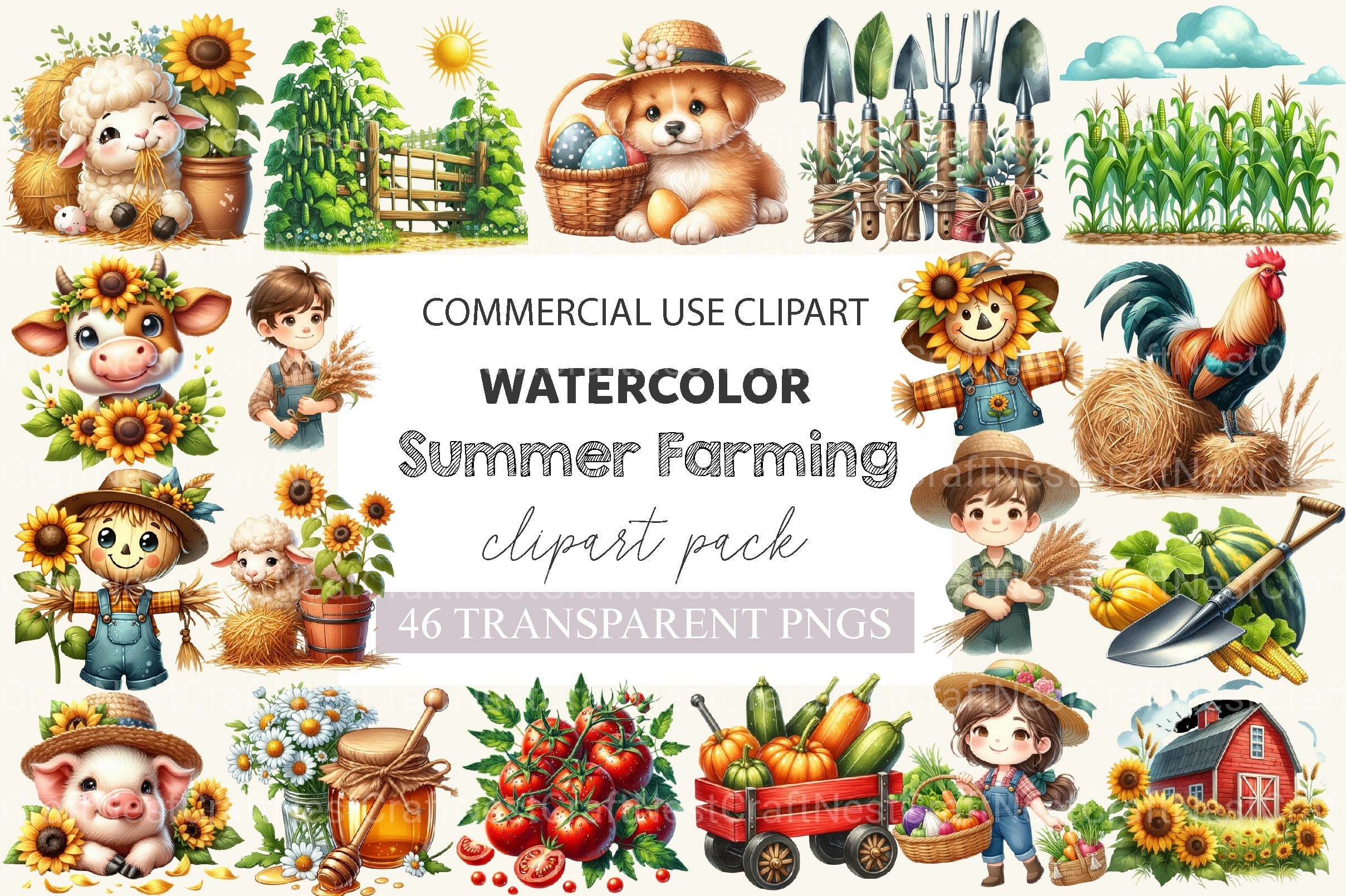 Summer Farming Time Clipart Bundle