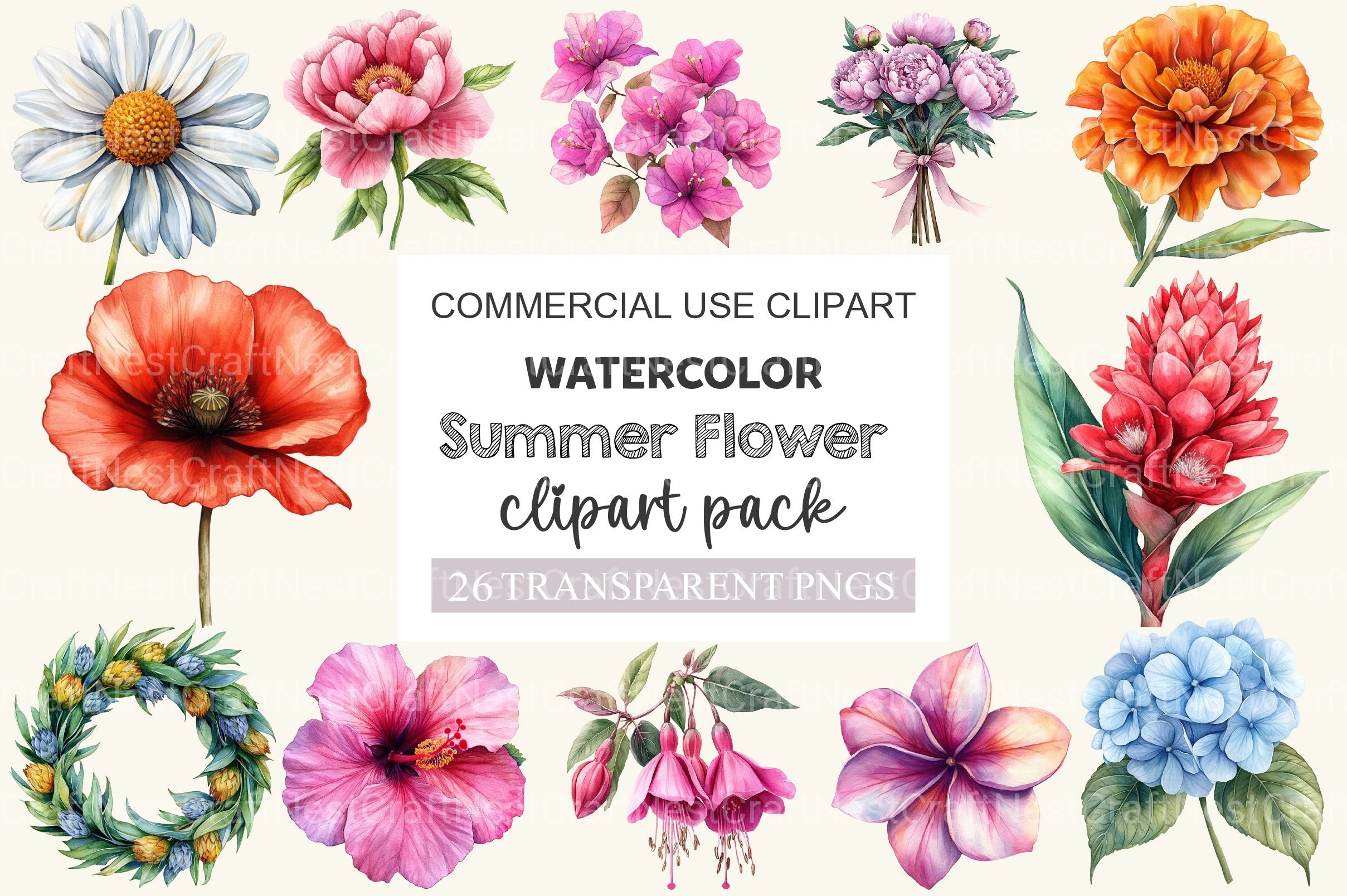 Summer Flower Clipart Bundle 3