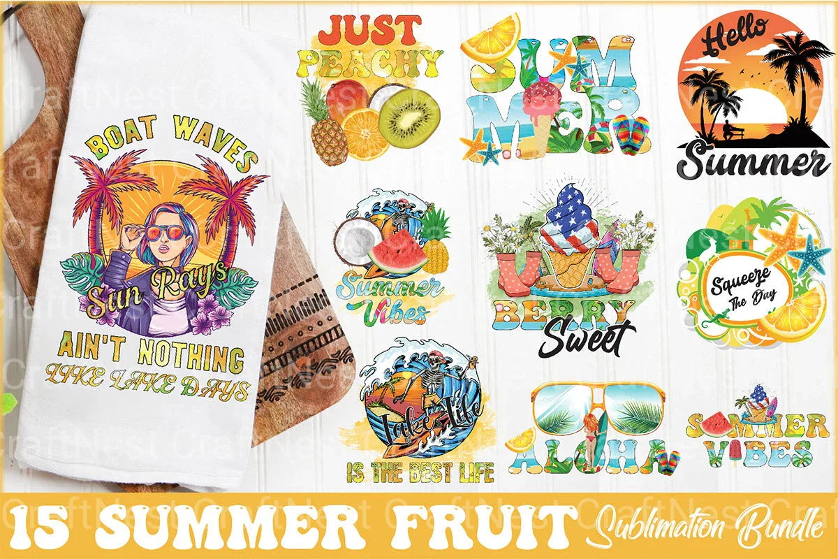 Summer Fruit Clipart Bundle