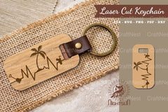 Summer Heartbeat Laser Cut Keychain SVG Bundle - CraftNest - Digital Crafting and Art