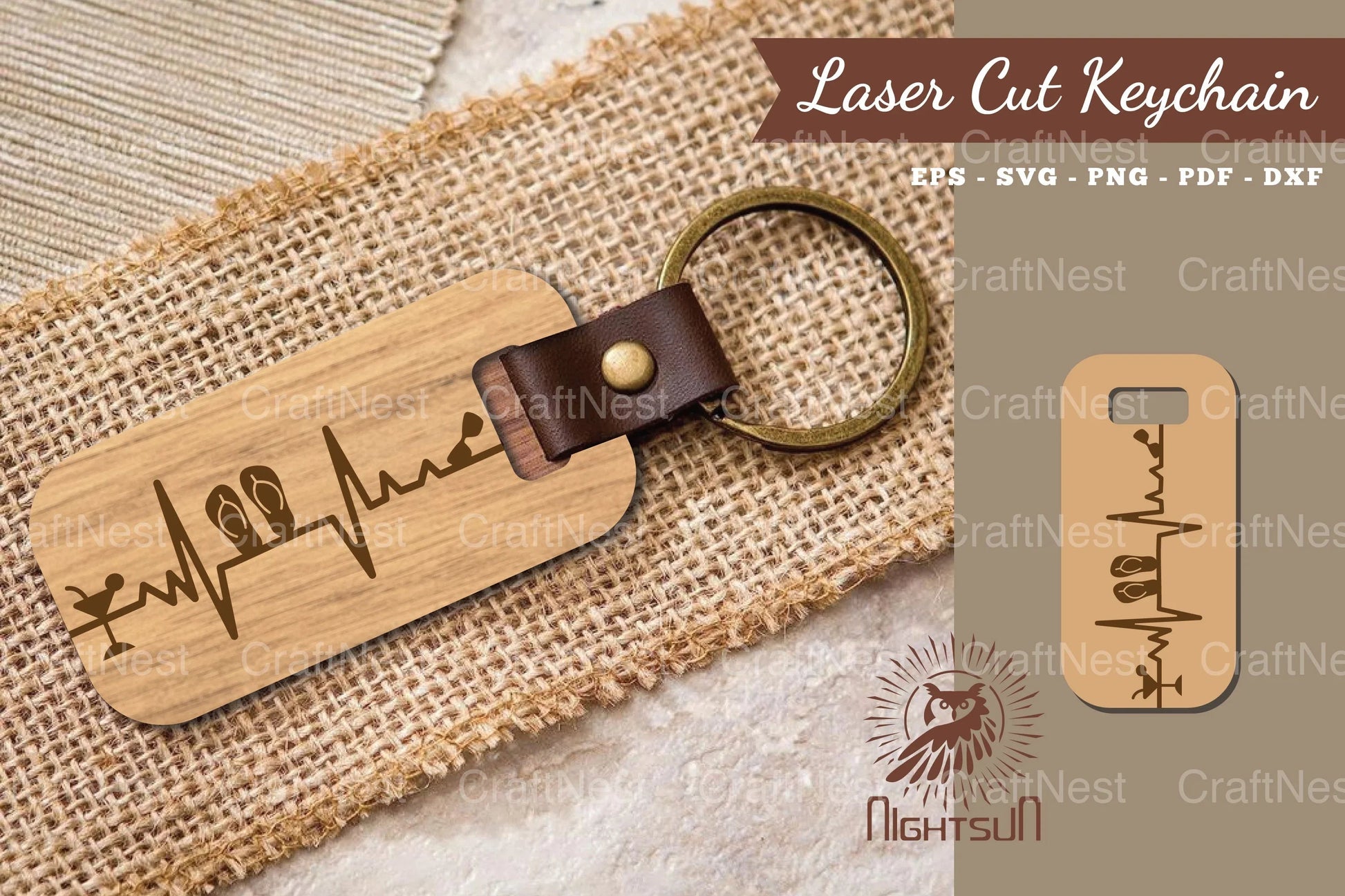 Summer Heartbeat Laser Cut Keychain SVG Bundle - CraftNest - Digital Crafting and Art