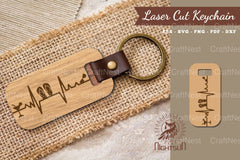Summer Heartbeat Laser Cut Keychain SVG Bundle - CraftNest - Digital Crafting and Art