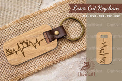 Summer Heartbeat Laser Cut Keychain SVG Bundle - CraftNest - Digital Crafting and Art