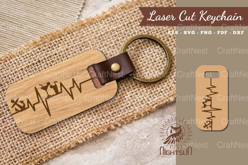 Summer Heartbeat Laser Cut Keychain SVG Bundle - CraftNest - Digital Crafting and Art