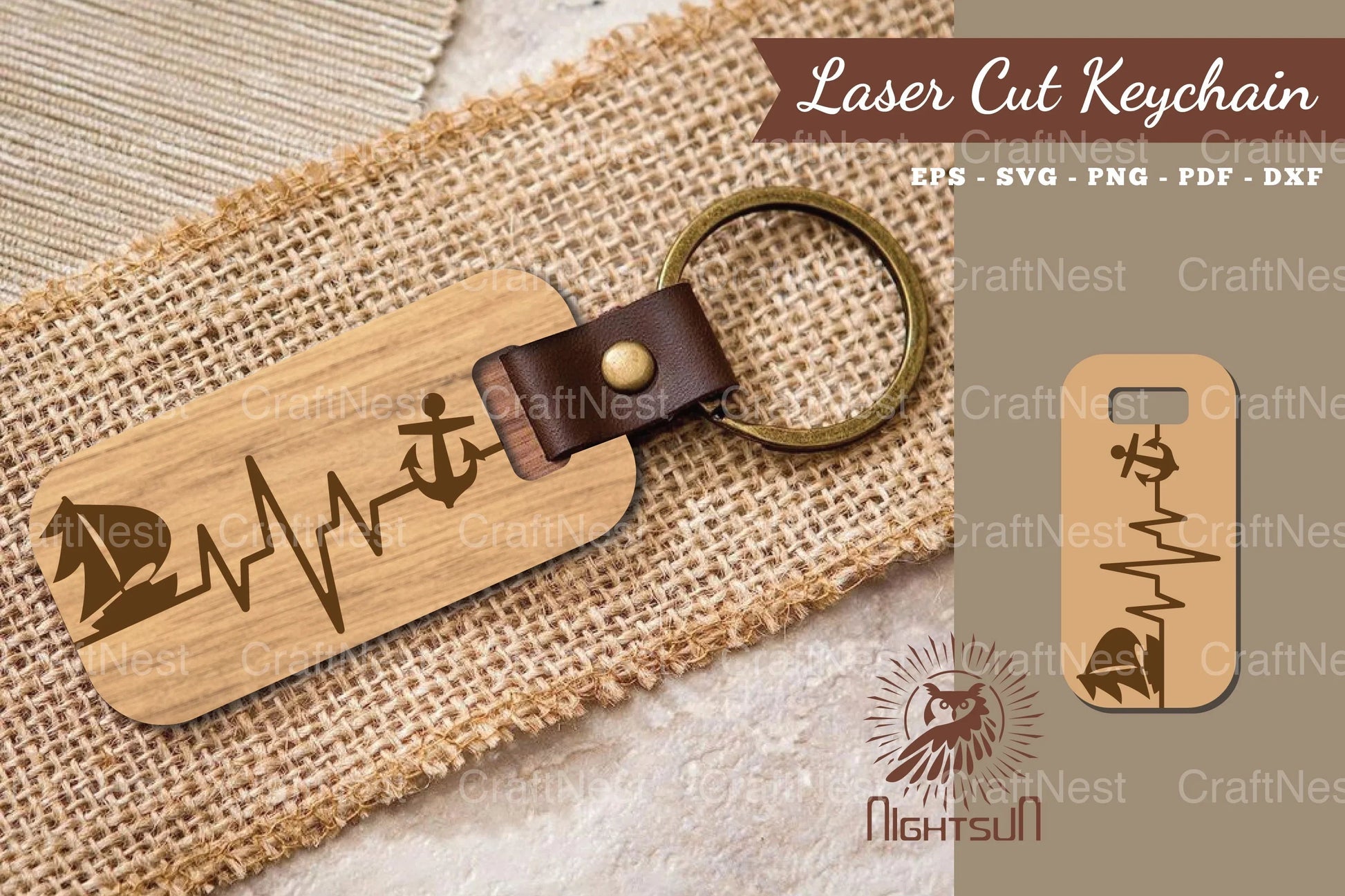 Summer Heartbeat Laser Cut Keychain SVG Bundle - CraftNest - Digital Crafting and Art
