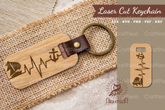 Summer Heartbeat Laser Cut Keychain SVG Bundle - CraftNest - Digital Crafting and Art
