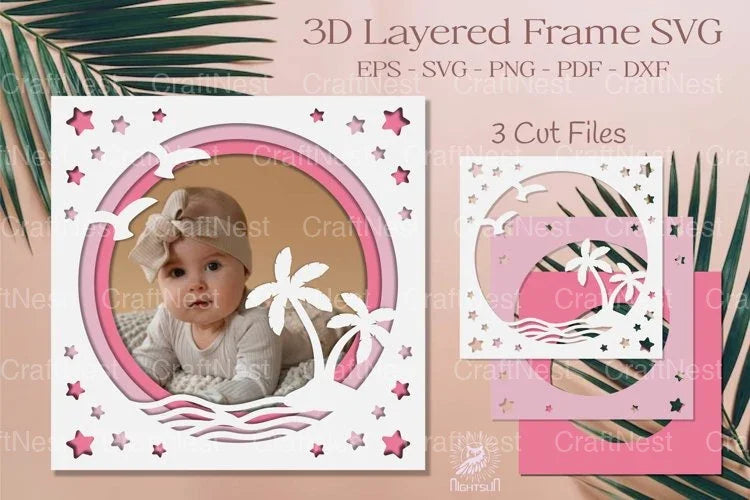 Summer Layered Frame Papercut SVG Bundle - CraftNest - Digital Crafting and Art