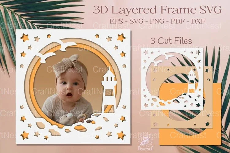 Summer Layered Frame Papercut SVG Bundle - CraftNest - Digital Crafting and Art