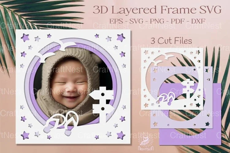 Summer Layered Frame Papercut SVG Bundle - CraftNest - Digital Crafting and Art