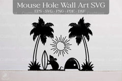 Summer Mouse Hole Wall Art Sticker Clipart Bundle - CraftNest - Digital Crafting and Art