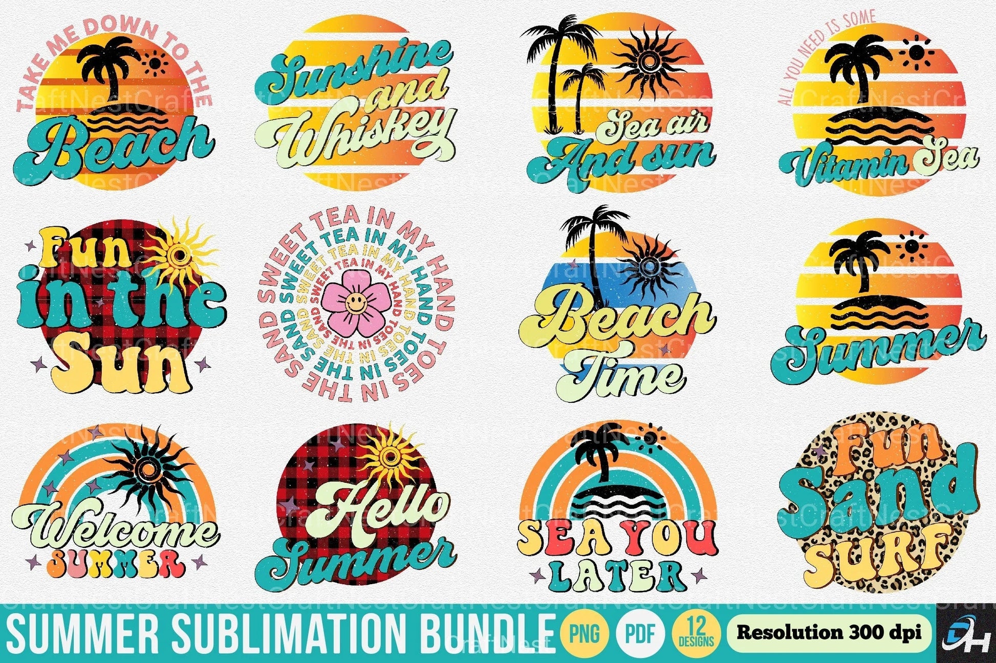 Summer Clipart Bundle for Creative Projects - CraftNest - Digital Crafting and Art