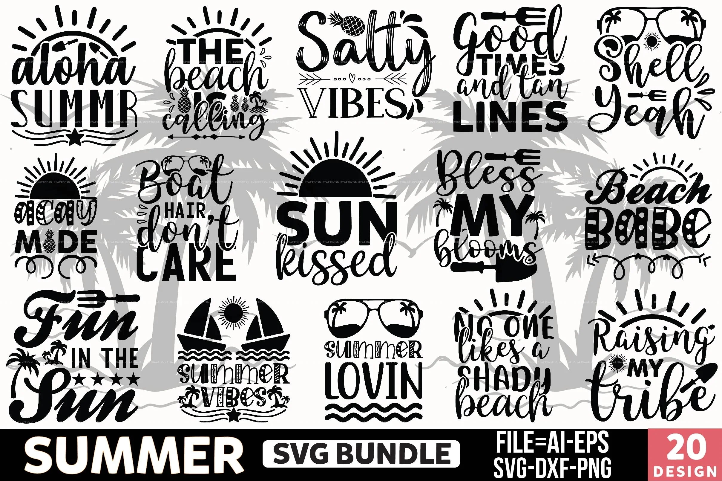 Summer Design SVG Bundle 2 - CraftNest - Digital Crafting and Art