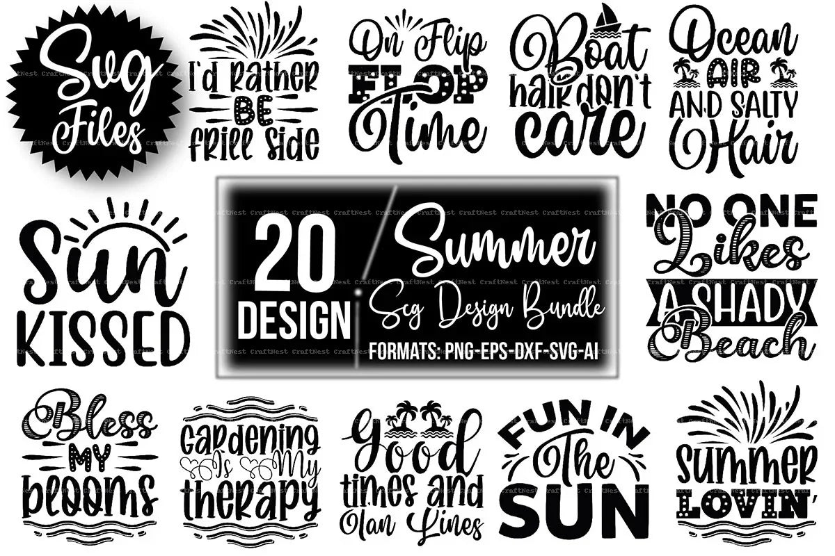 Summer Design SVG Bundle  Pack - CraftNest - Digital Crafting and Art
