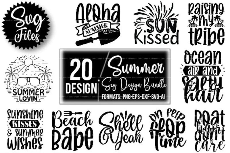 Summer Design SVG Bundle 4 - CraftNest - Digital Crafting and Art